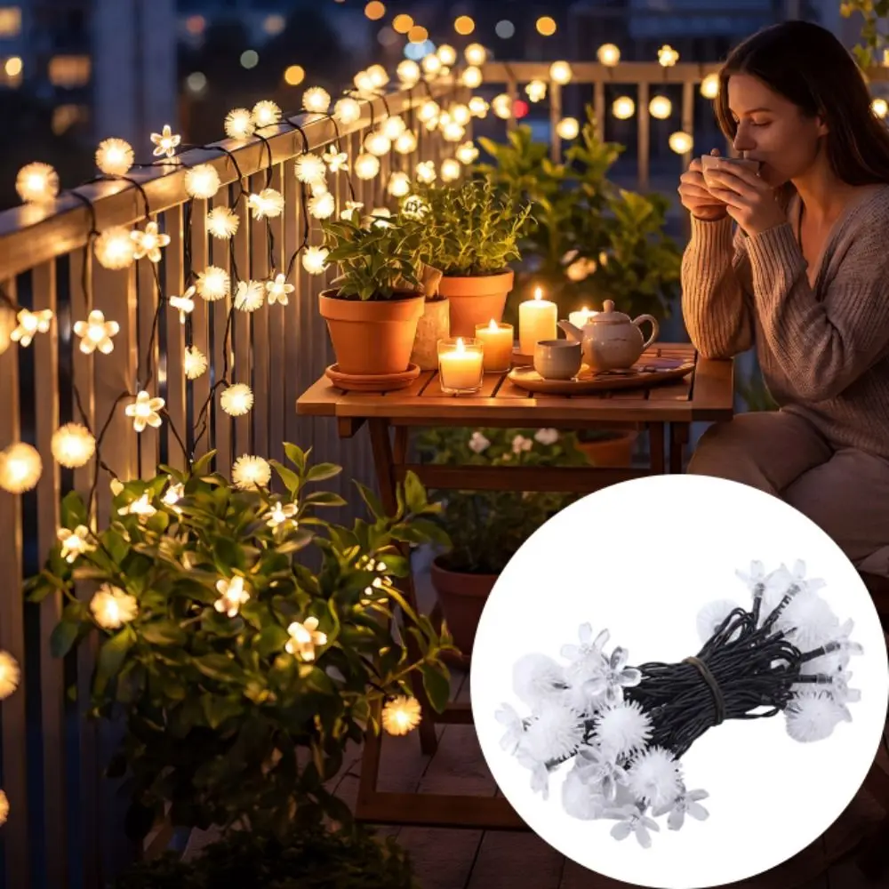 Colored Lights Solar-Powered Light String Solar-Powered Cherry Blossom Design Outdoor Garden Decoration Cherry Blossom Light view 2
