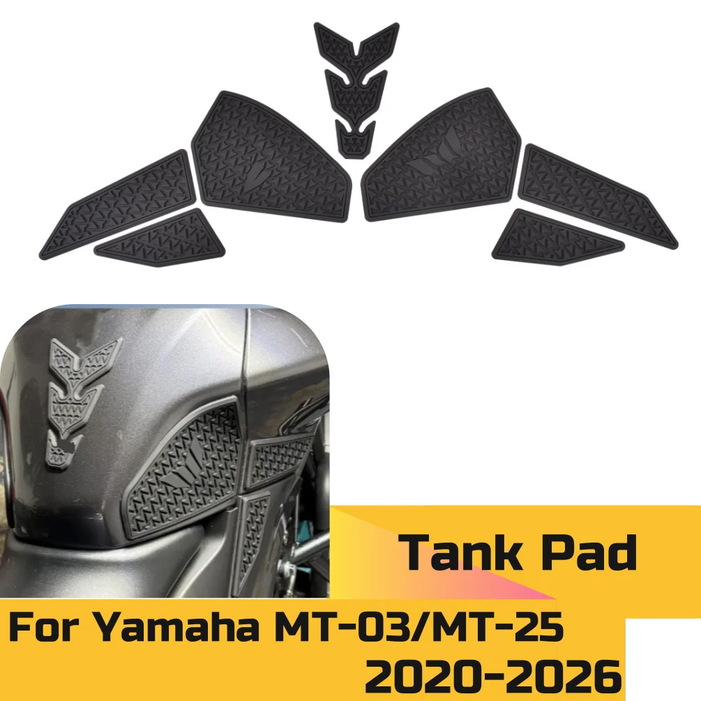 MT03 MT25 Fuel Tank Stickers Gas Knee Grip Protector Pad For Yamaha MT-03 MT-25 2020-2026 Traction Decals Motorcycle Accessories