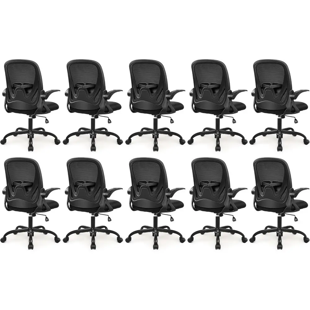

10-Pack Oice Chair Ergonomic Desk Chair with lip up Armrests Swivel Breathable Desk Mesh Computer Chair with Adjustable Lumbar S
