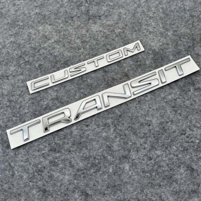 For Ford Transit Custom Tourneo MK7 MK8 Tuning Logo Lettering Metal Badge Stickers Car Rear Trunk Body Emblem Auto Accessories