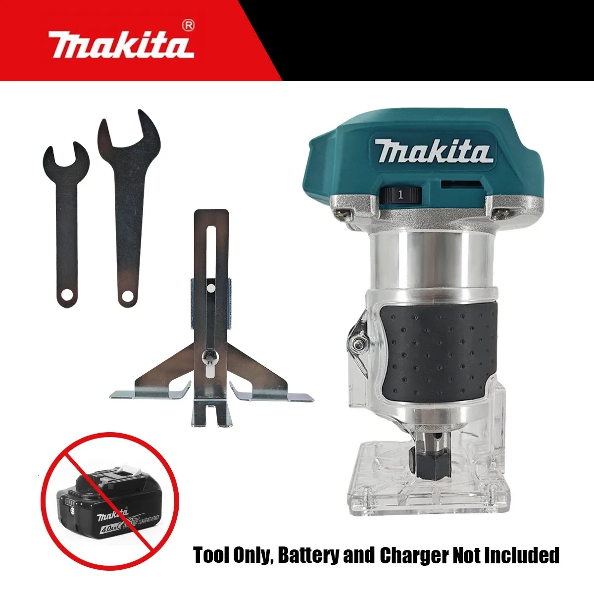 Makita DRT50 18V LXT Cordless Trimmer Brushless Power Tool for Slotting Grooving and Edge Profiling Woodwork