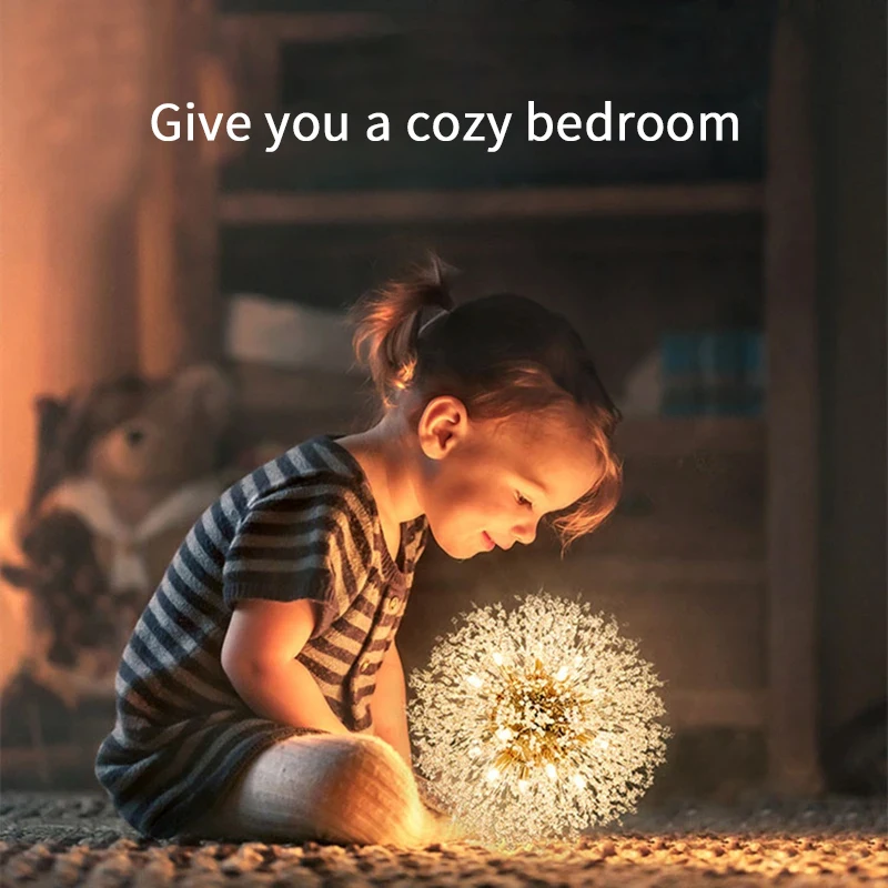 Modern Starry Sky Art Crystal Pendant Indoor Lighting Dandelion Dining Room, Living Room, Bedroom, Bar Art Lighting Fixtures image 4