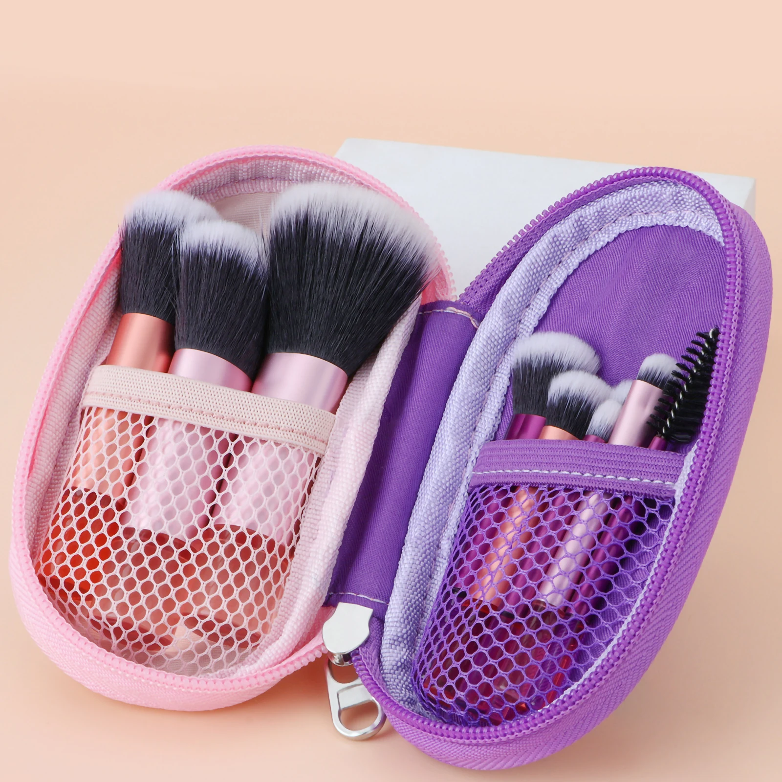 Mini pincel de maquiagem portátil para viagem, 10 cores, ferramenta de maquiagem portátil, pincel de palma, conjunto de ferramentas de maquiagem profissional, presente de natal