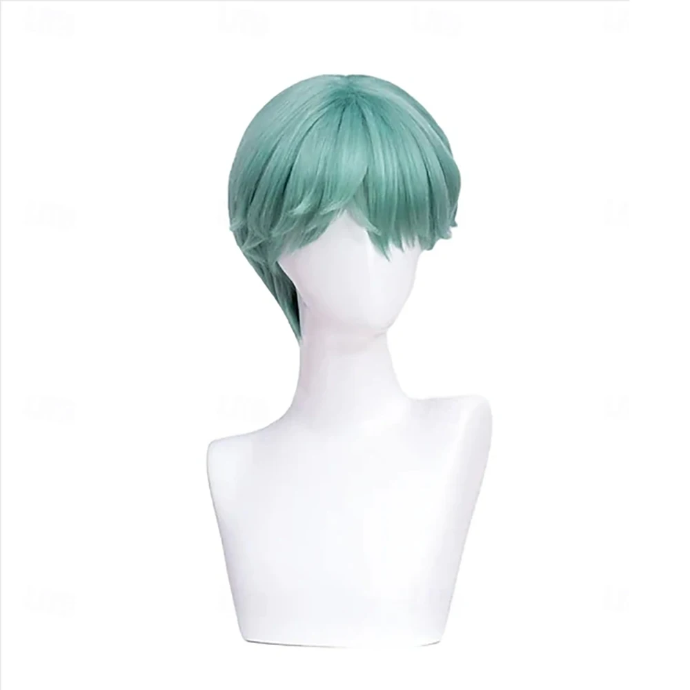 วิกผมสังเคราะห์ สำหรับคอสเพลย์ แรงบันดาลใจจากไอดอลเกาหลี อนิเมะ ดาราป๊อป สีเขียว วิกผมสั้นสำหรับคอสเพลย์