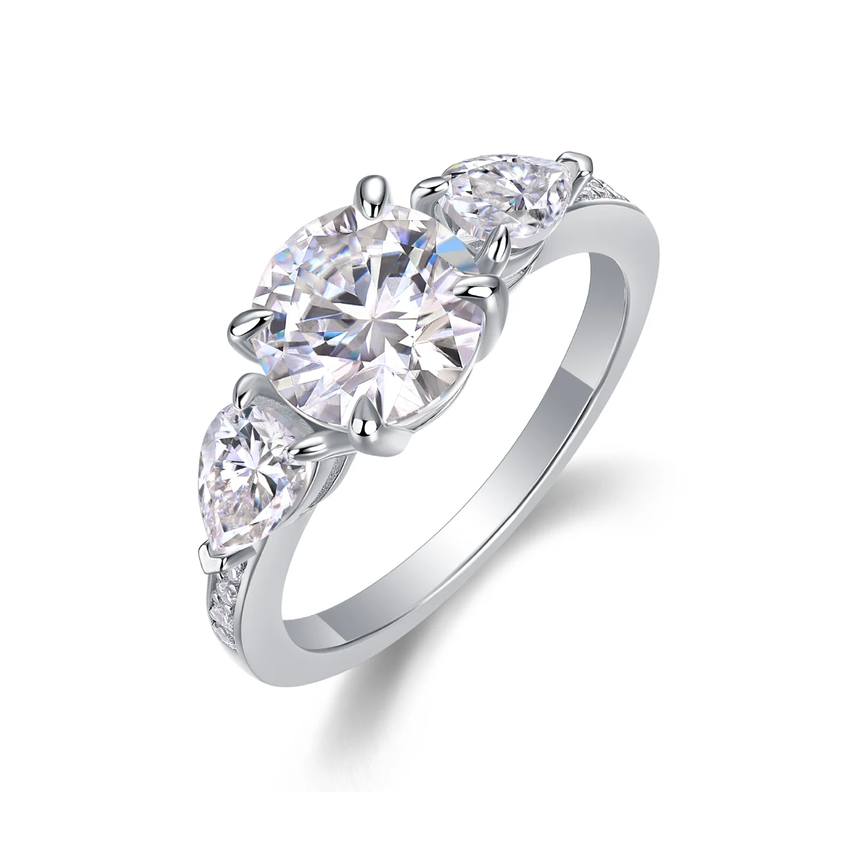 

Large Diamond Ring Luxury Fashion Set Moissanite Silver Ring
