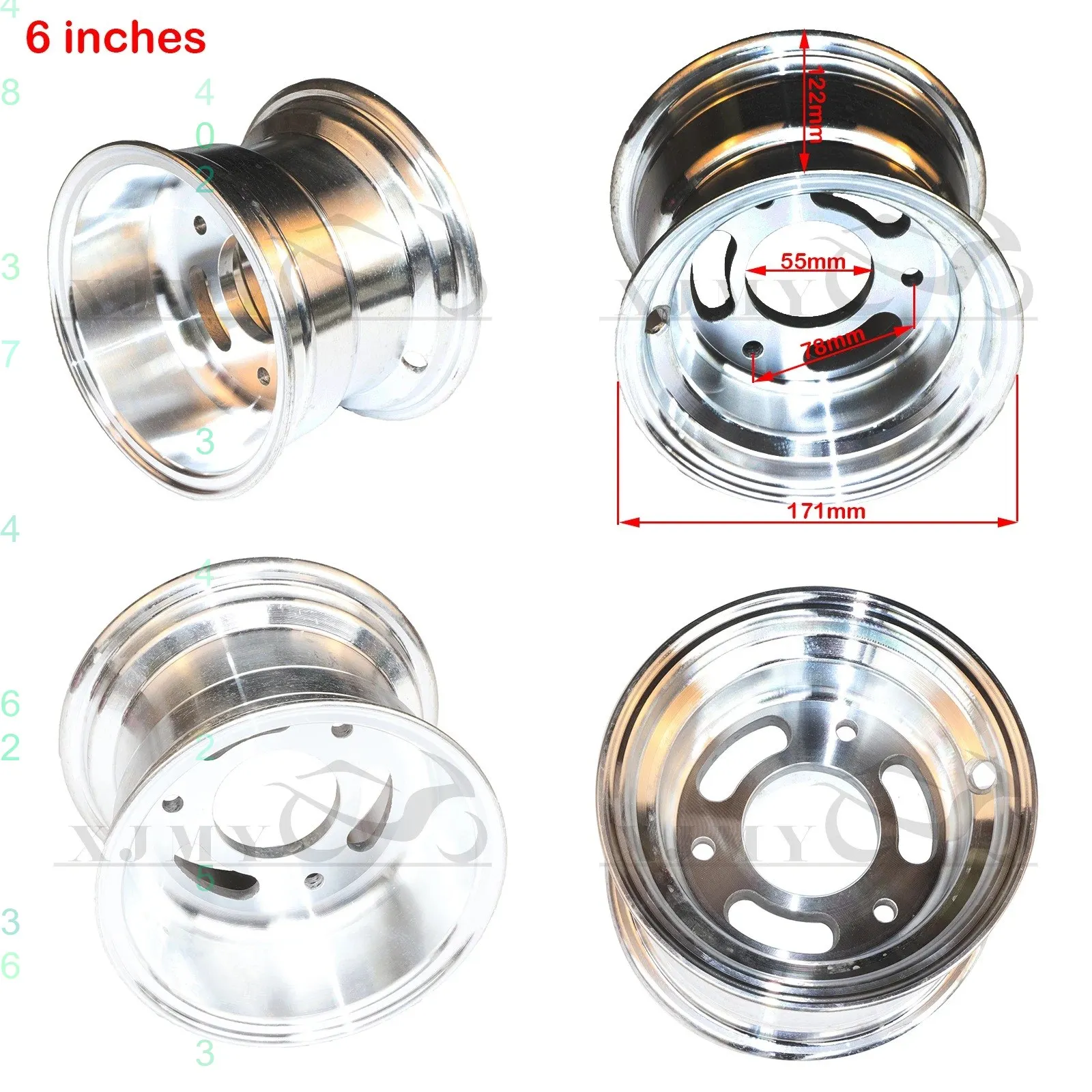 13x5.00-6 13x6.50-6 15x6.00-6 145/70-6 Aluminum Wheel Rim 6 Inch ATV Go Kart Tire