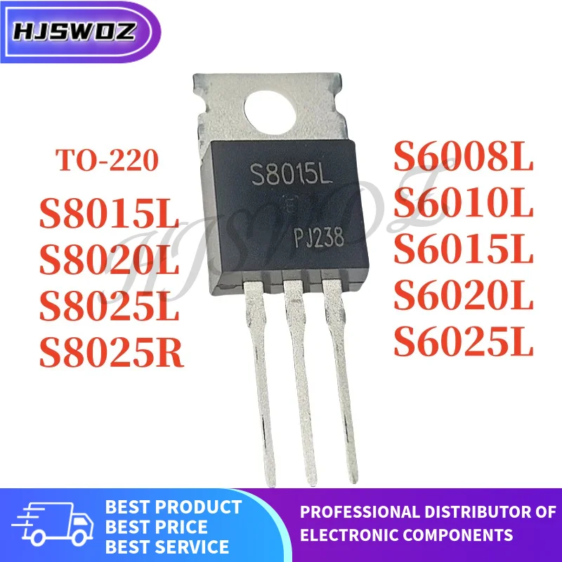 5PCS S6008L S6010L S6015L S6020L S6025L S8015L S8020L S8025L S8025R TO-220 Thyristors transistor Brand New In Stock