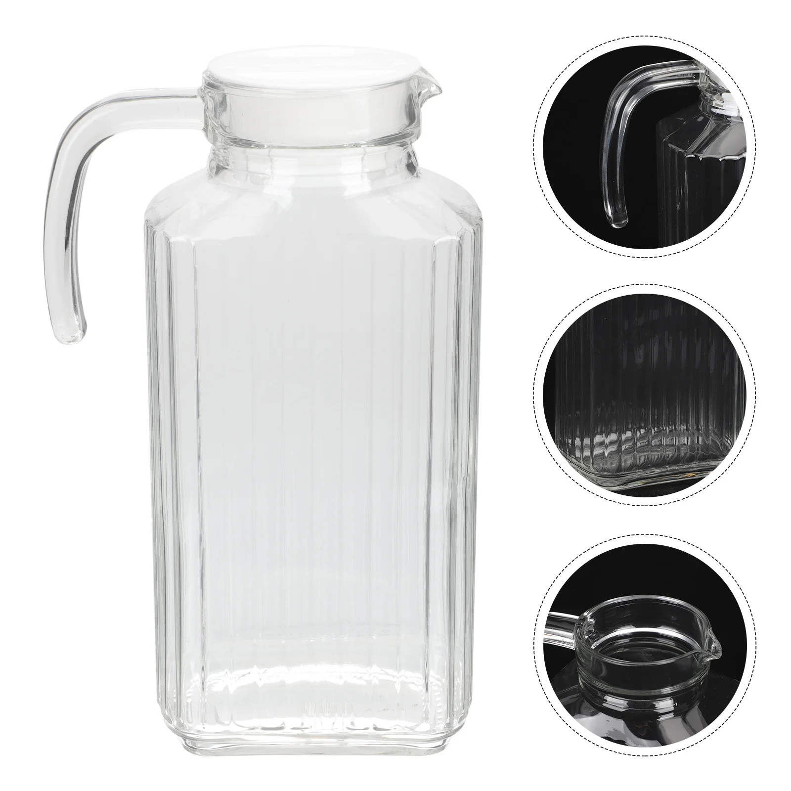 

Cold Water Kettle Glass Large Capacity Leakproof Water Holder for Iced Tea Juice Milk Party Household Use Beverage Container