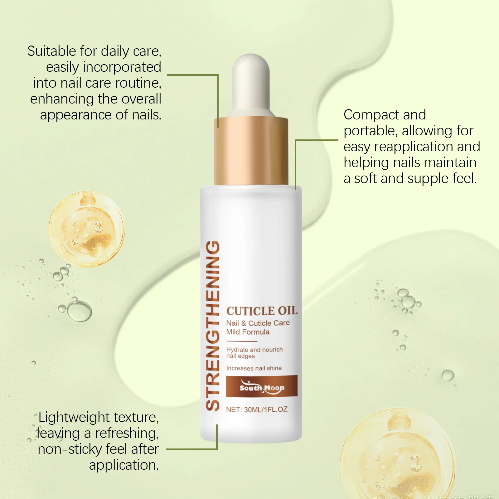 Sterke en stevige nagelrandverzorgingsessentieolie voor dagelijkse voeding, verlicht droge en ruwe nagels, voegt glans en gladheid toe