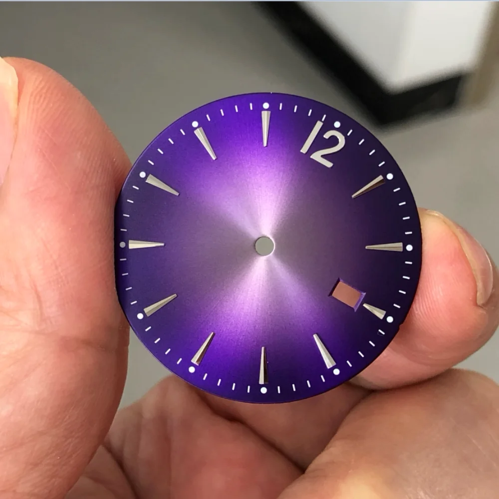 34.8mm Sunburst Watch Dial for NH35 NH36 Automatic Movement Replacement Case Mod Parts 12 Arabic Numeral Markers
