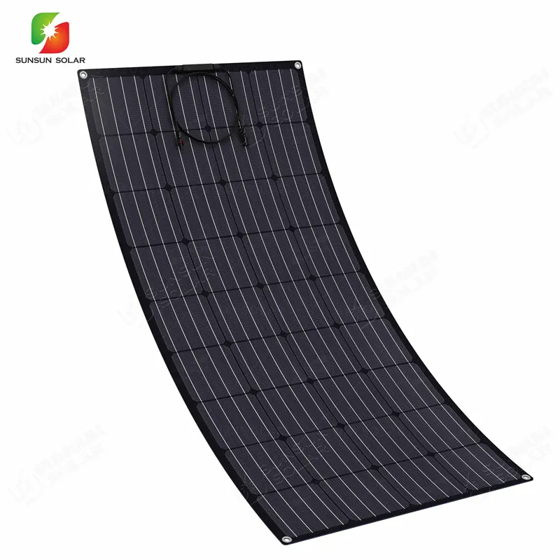 New Promotion flexible solar panel ALL BLACK 200W 210W 18V ETFE monocrystalline cell semi  pv flex  