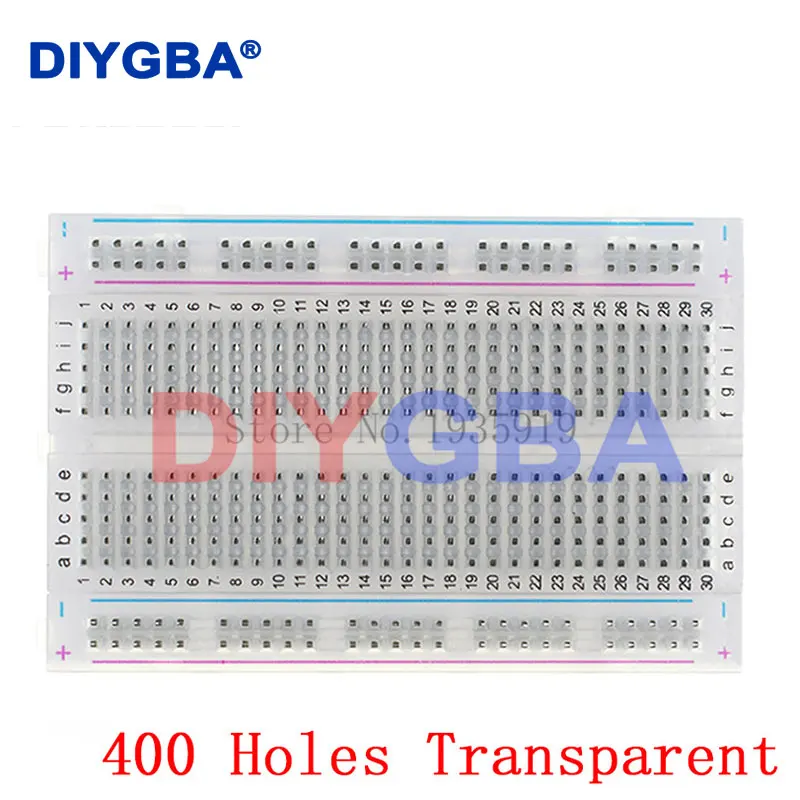 10pcs Mini bread board/breadboard 8.5cm x 5.5cm 400 holes Transparent/White DIY Electronic experimental Universal PCB