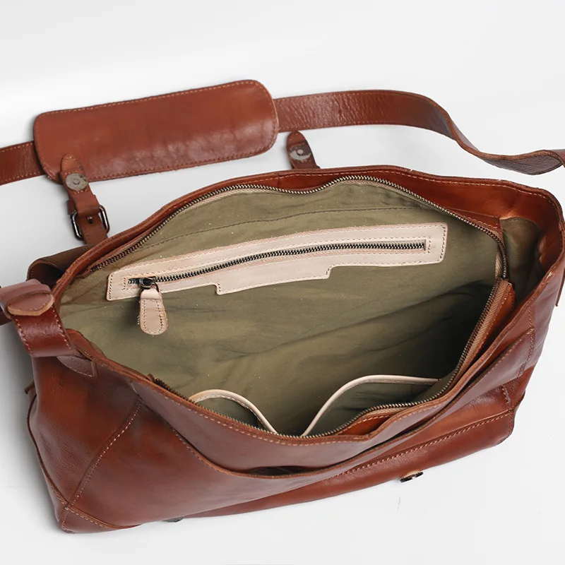 แฟชั่นVINTAGEกระเป๋าเอกสารของแท้หนังไหล่Toteกระเป๋าผู้ชายEssengerกระเป๋าCrossbodyชายกระเป๋าถือBolso Grande Mujer
