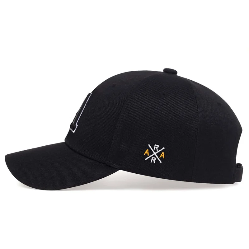 Unisex-Baseballmütze mit Buchstabenstickerei, Frühlings- und Herbst-Snapback-Mütze, verstellbare Freizeitmütze, Sonnenschutzmütze – Detail 3