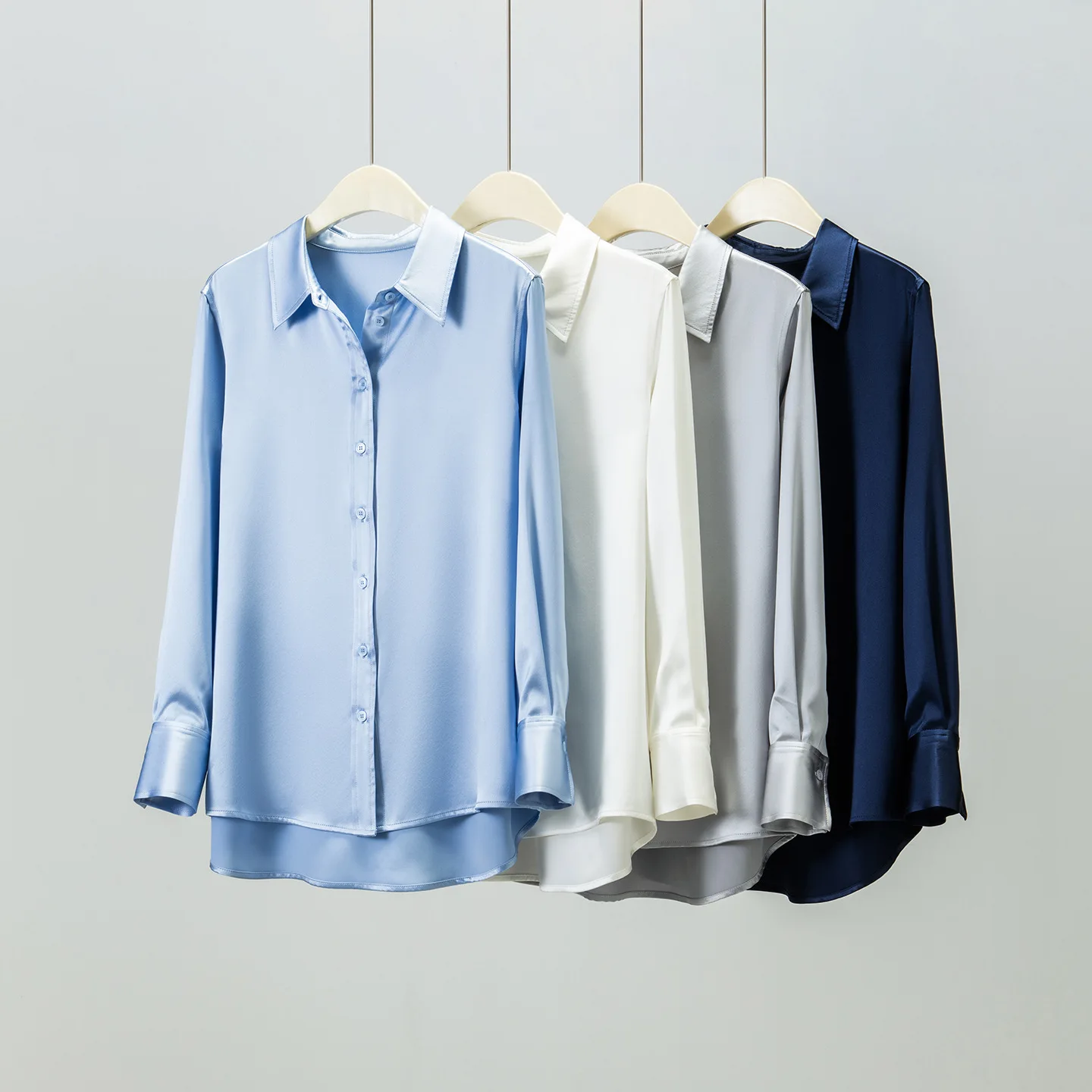 

Весенняя женская блузка из тутового шелка 30 мм, атласная, с длинным рукавом, люксовый офисный топ, молодежный дизайн, новинка