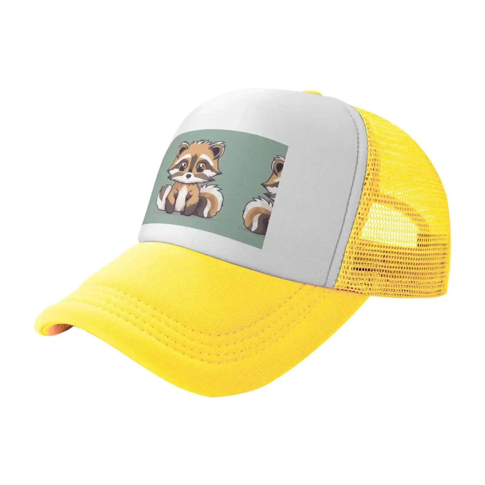 novo-bone-de-beisebol-de-sarja-ajustavel-com-desenho-de-guaxinim-fofo-estilo-dad-hat-lavado-com-abertura-para-rabo-de-cavalo-para-homens-e-mulheres-venda-por-atacado