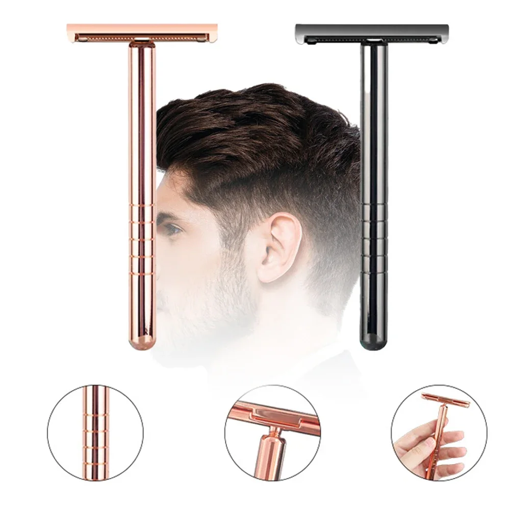 rzaclea16t-2-one-blade-safety-razor-ac-blades-shaving-shaver-machine-for-men-barber-shop-beard-hair-remover-with-10-blades