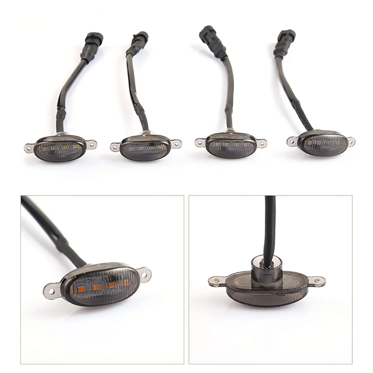 Universal 4Pcs/set Car LED Grille Light Off Road Vehicle Grille Small Yellow Light Grille Raptor Pickup Grille Light ﻿