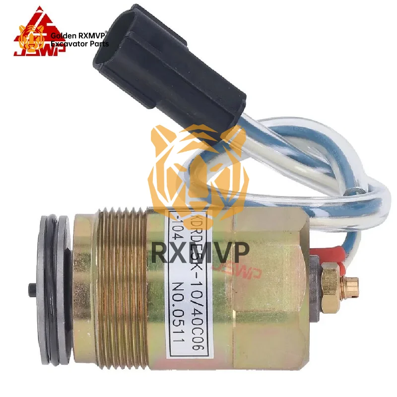 JSWP SK200 Hydraulic Pump Solenoid Valve Brass Excavator Solenoid Valve for KOBELCO Excavator parts