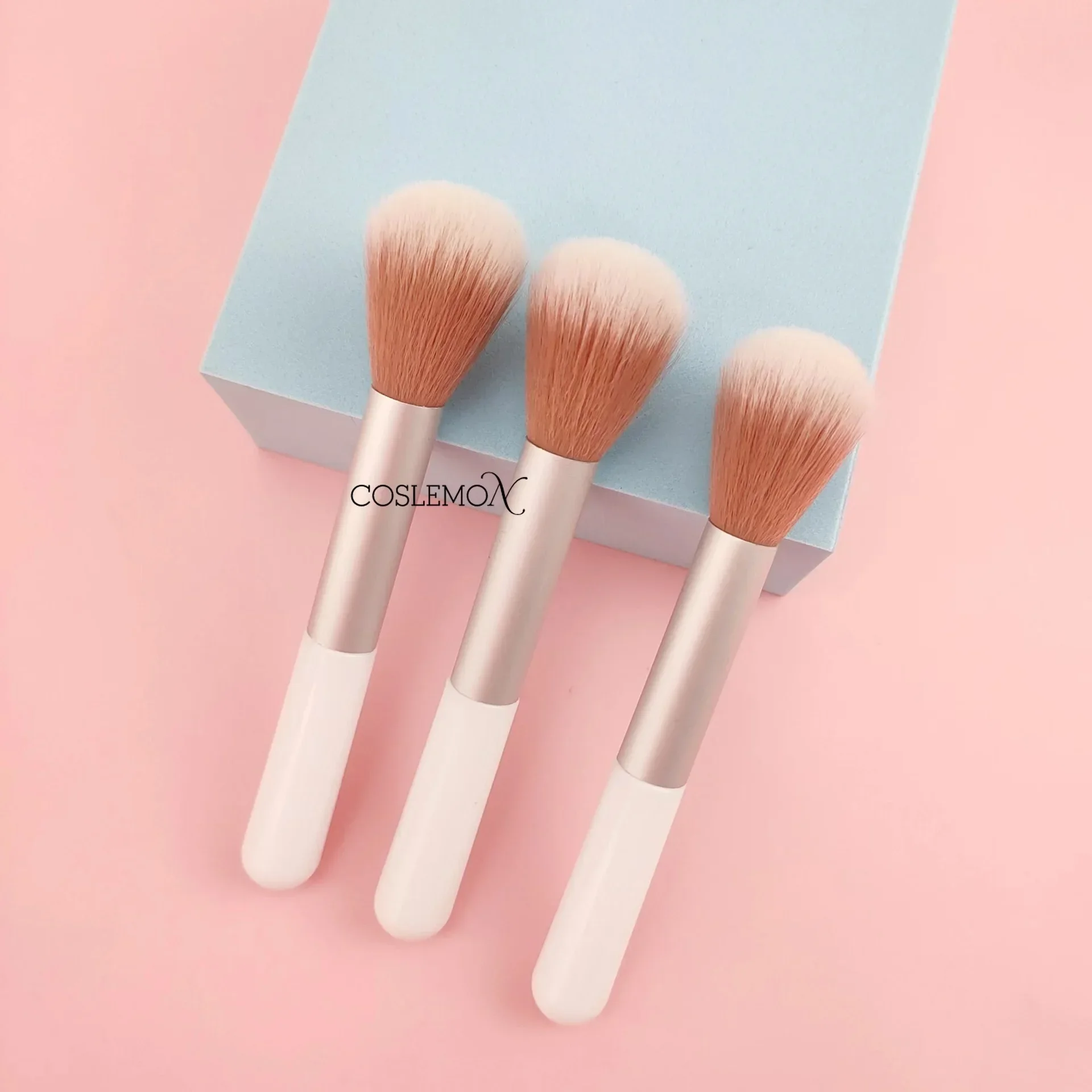 1/2pcs Makeup Brushes Eye Nose Shadow Blush Powder Highlight Brush Portable Pink Soft Fiber Hair White Handle Cosmetics Tools