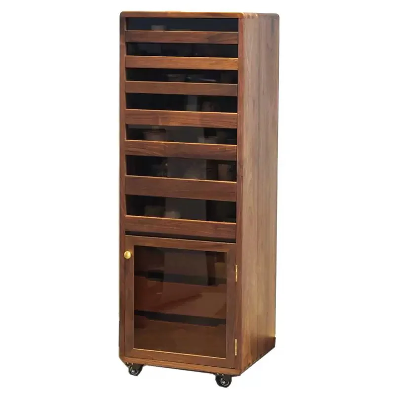 

Branch cabinet black walnut ten-layer drawer chest household multi-layer locker jewelry play storage tea set