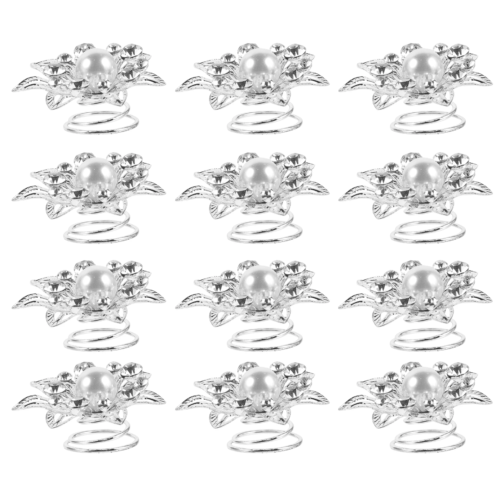 

12pcs Spiral Clips Swirl Coil Hair Accessories Women Small Metal Fabric Hairpins For Wedding Daily Styling Thin Hair Decorations