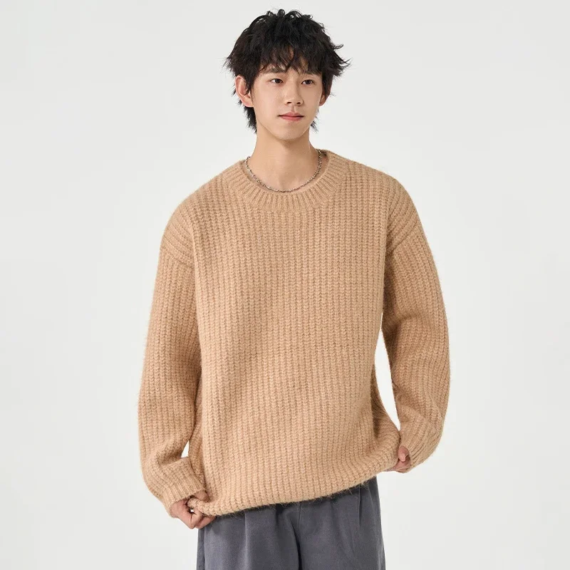 

New Sports Leisure Round Neck Knitted Sweater for Winter Comfortable Versatile Windproof Breathable and Warm Pullover Sweater