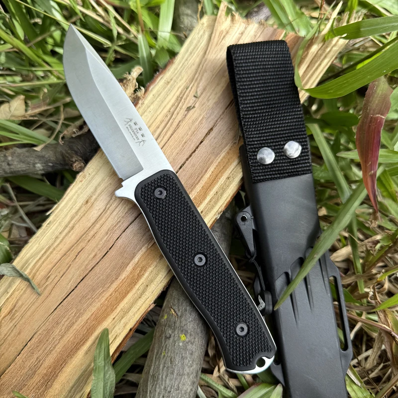 High-quality steel fixed blade, outdoor knife, camping knife with high-hardness stainless steel integrated dragonbone and sheath