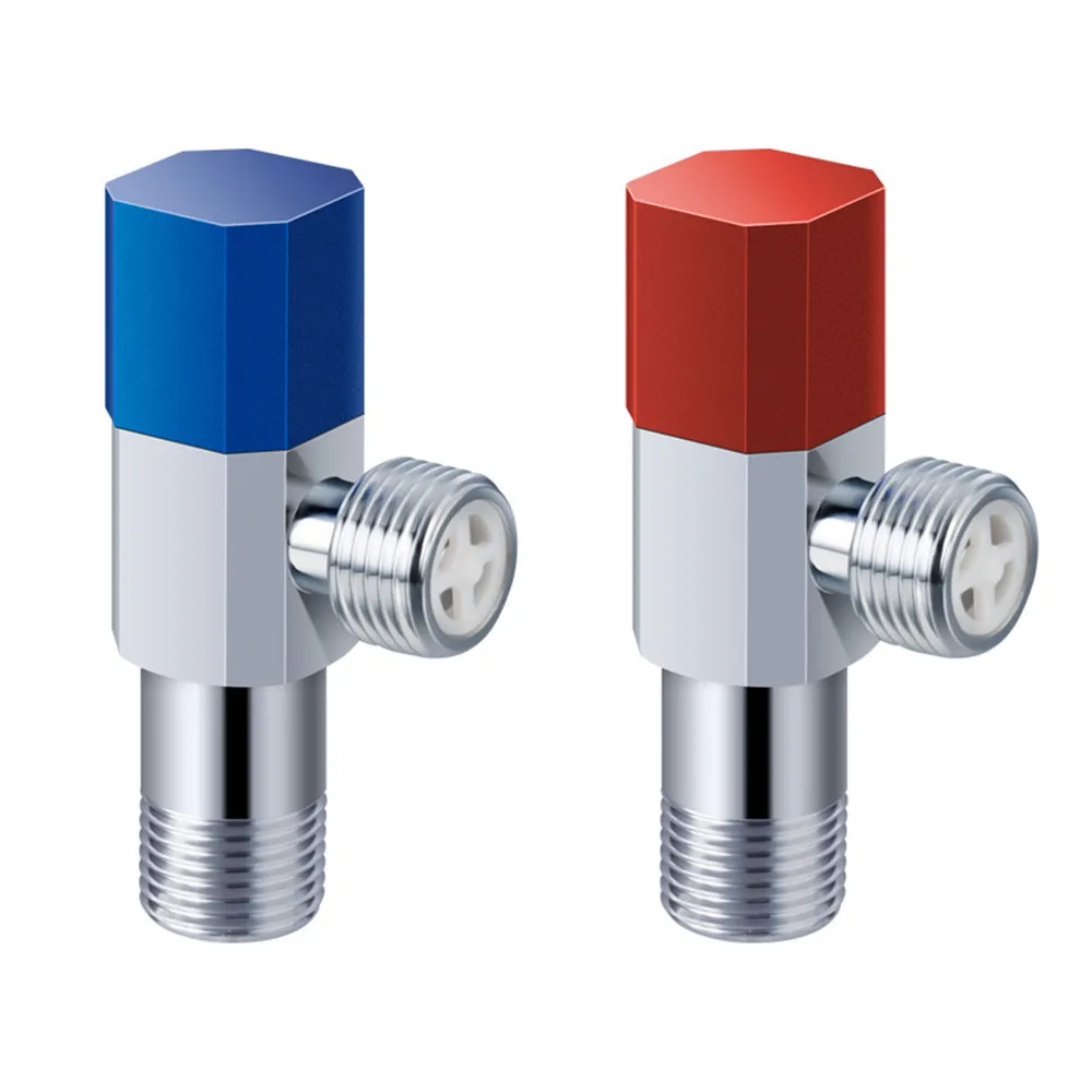 Brass Red Blue Angle Valve Hot Cold Water Valve Water Heater Faucet Filling Valve Toilet Threaded Bathroom Fittings