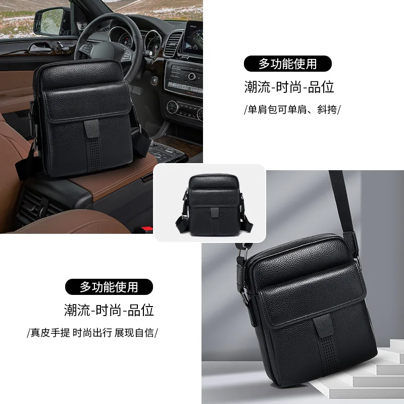 حقيبة ساعي أصلية حقائب جلدية للرجال مربعة متعددة الوظائف كتف راقية كاجوال للرجال ماركة كروس فاخرة