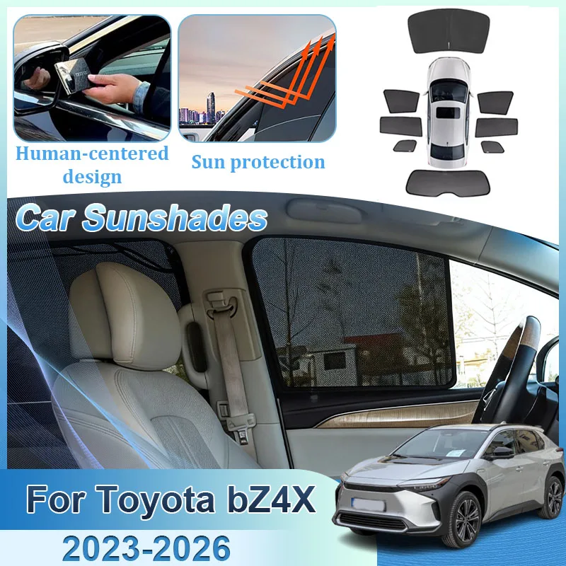 

For Toyota bZ4X Subaru Solterra 2023 2024 2025 2026 EA10 Mesh Curtain Front Windshield Side Magnetic Sunshade Car Accessories