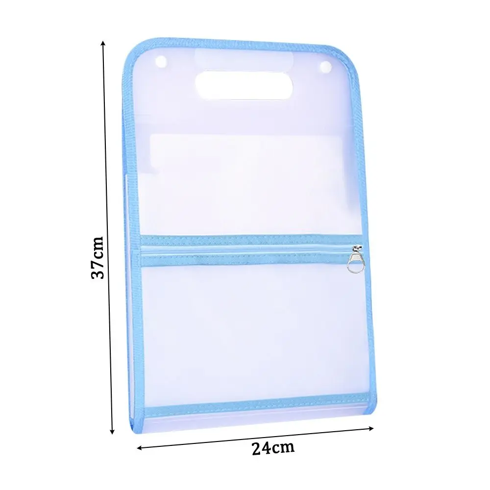 Portable Waterproof A4 File Folder 13 Pockets Plastic File Organizer Large Capacity Test Paper Storage Folder