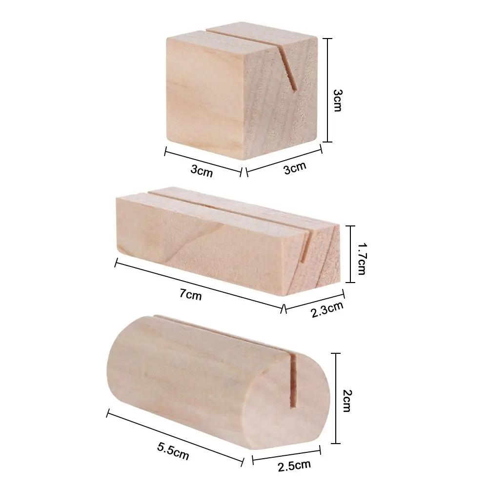 1/3pcs Natural Wood Paper Clamp Table Numbers Holder Picture Frame Place Card Photos Clips Clamps Stand Decoration