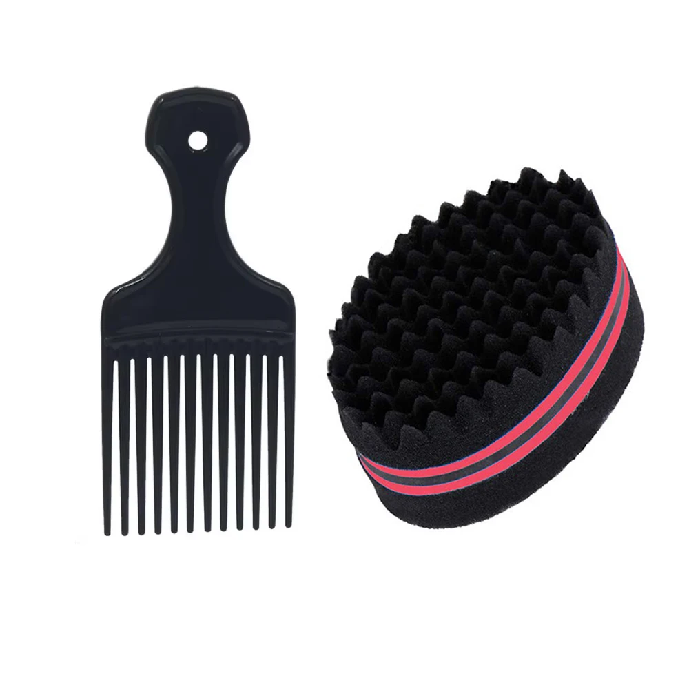 2Pcs Set Afro Curly Hair Sponge Brush