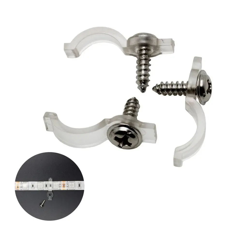 50Pcs Connector with Screws Fixer Clips Accessories Mounting Brackets Clip LED Strip Light Single Color