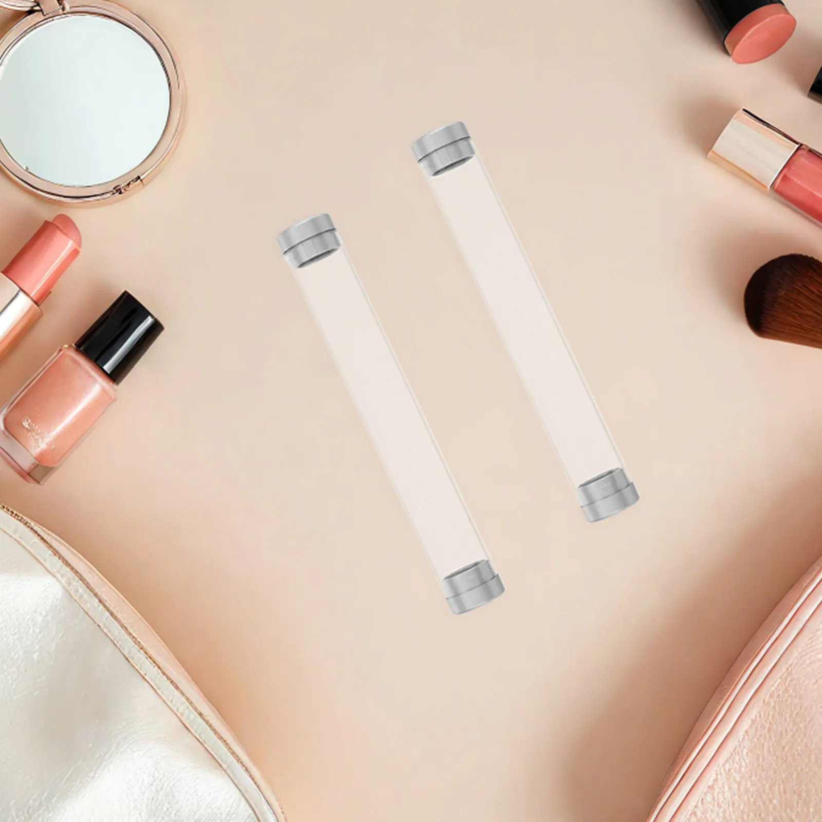 

10Pcs Transparent Tweezer Tube for Eyelash Extensions Portable Cylindrical Storage Case with Cap Individual Tool Protection