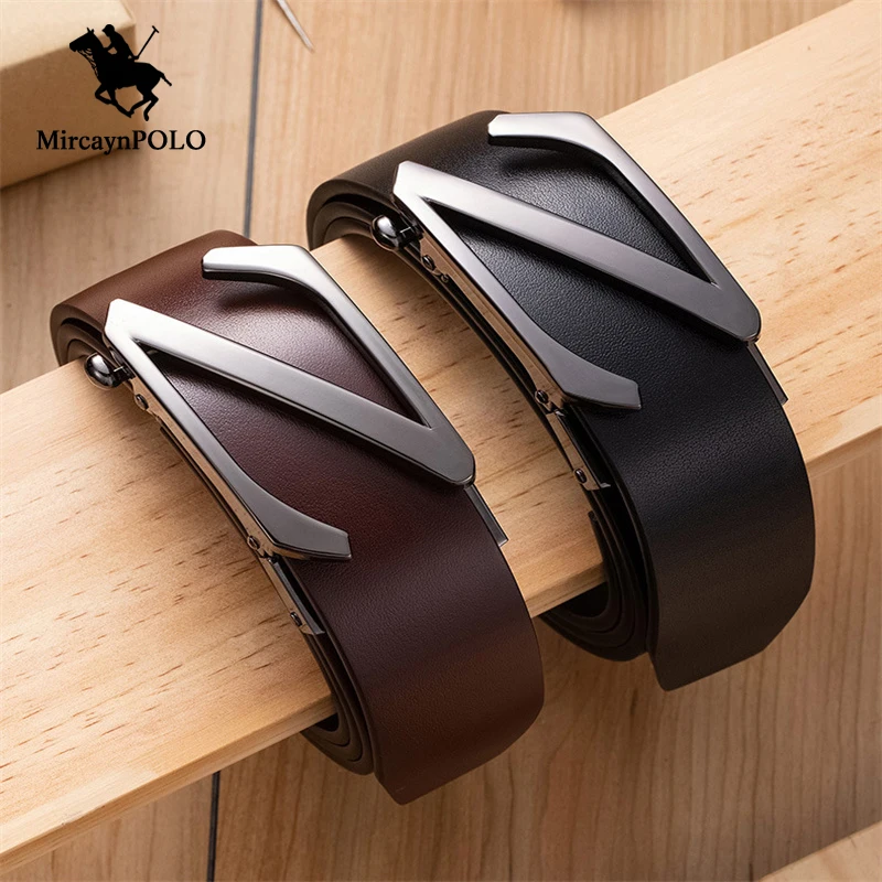 MircaynPOLO 2021 Casual Business Belts Brand Designer Cohide Belt Luxury Alloy  Z Buckle Automatic Buckle Leather Waistband Goth