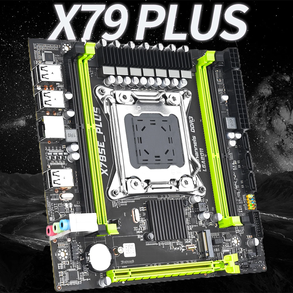 

X79 PLUS Motherboard Support Intel V1/V2 Processor DDR3 ECC RAM LGA2011 V1/V2 CPU MATX USB2.0 SATA2 PCI-E NVME M.2 SSD