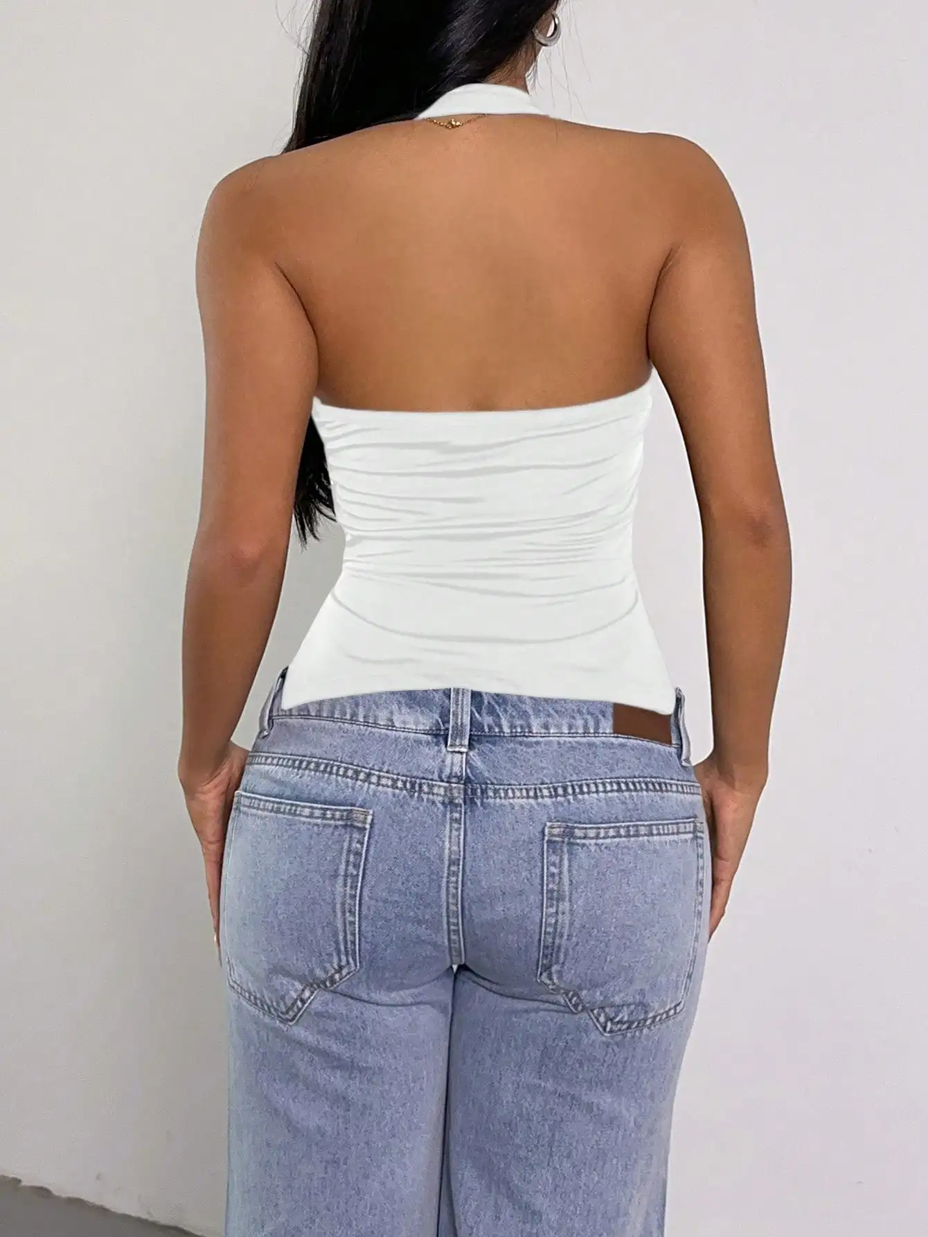 سترة نسائية صيفية جديدة مريحة ومثيرة ومتعددة الاستخدامات ذات ثنيات على الرقبة