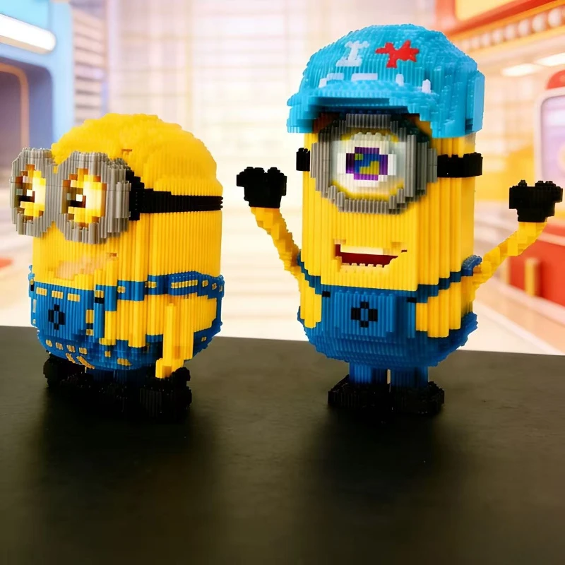 

32cm Minions Building Block Toy Children's Assembly Model DIY Small Particle Brick Boy and Girl Birthday Gift Desktop Ornament