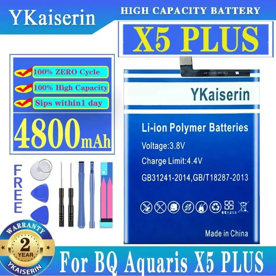 

3200 4800mAh YKaiserin Replacement Battery For BQ Aquaris X5 PLUS New + Track Code
