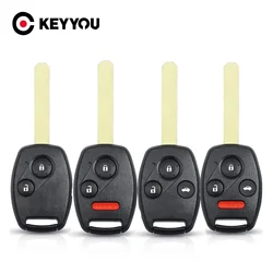 KEYYOU Free Shipping Key Case For Honda Accord Civic CRV Pilot Insight 2 2+1 3 3+1 4 Buttons Fob Remote Car Key Shell