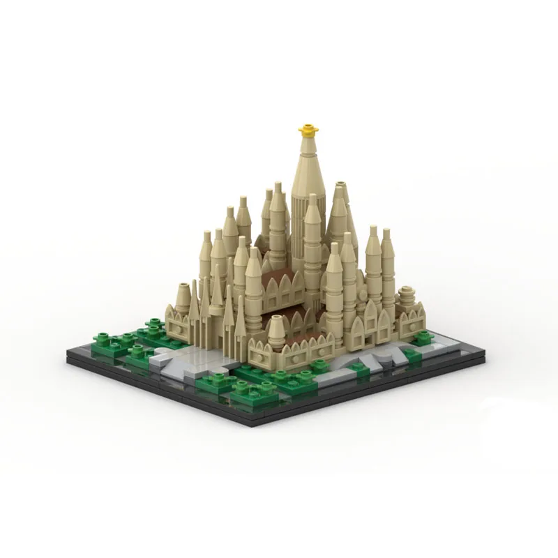 MOC Sagrada Familia miniature model building set - 452 pieces. Small building blocks for assembling toys. Suitable for all enthu