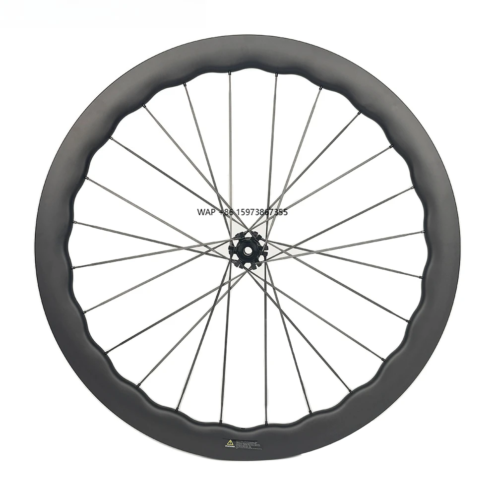 

LIGHTRISE 700C Road Bicycle Wheel Set with 50mm Carbon Fiber Rims and Disc Brake Center Lock Spoke Carbon Fiber