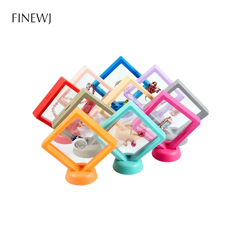 Lot of 10pcs 3D Floating Frame Display Stand Gift Ornament Organizer PE Film Anti-Oxidation Medallions Coin Jewelry Storage Box