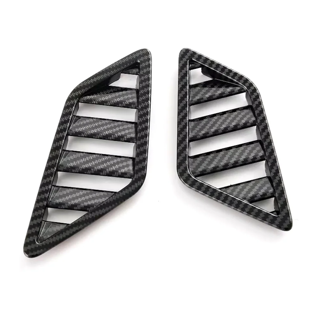 CGZ لميتسوبيشي أوتلاندر 2022 2023 2024 LHD!!! الكربون الأسود العلوي A/C منفذ تنفيس الهواء تنفيس ديكور غطاء الكسوة 2 قطعة