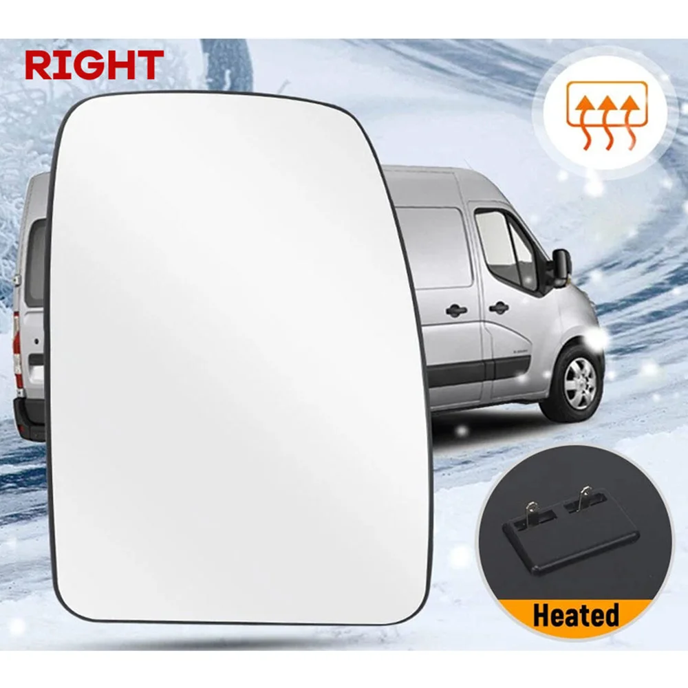 

Правое зеркальное полотно с подогревом для Nissan NV400 2011-2020, линза бокового зеркала с функцией антизапотевания