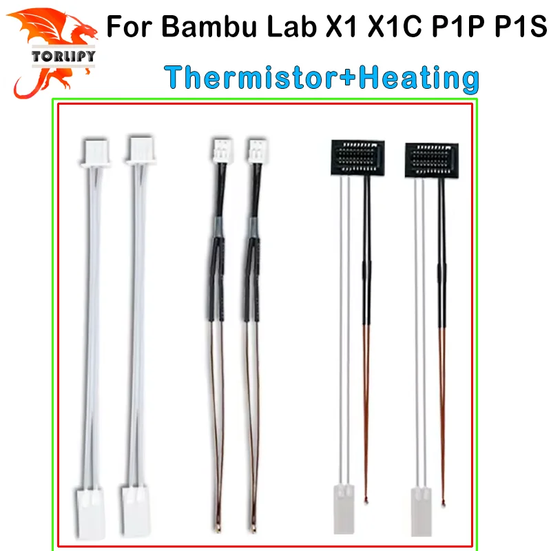 

Для Bambu Lab 24 В 65 Вт термистор нагревательной трубки для X1 X1C P1P P1S керамический картридж нагревательный термистор 100 К NTC