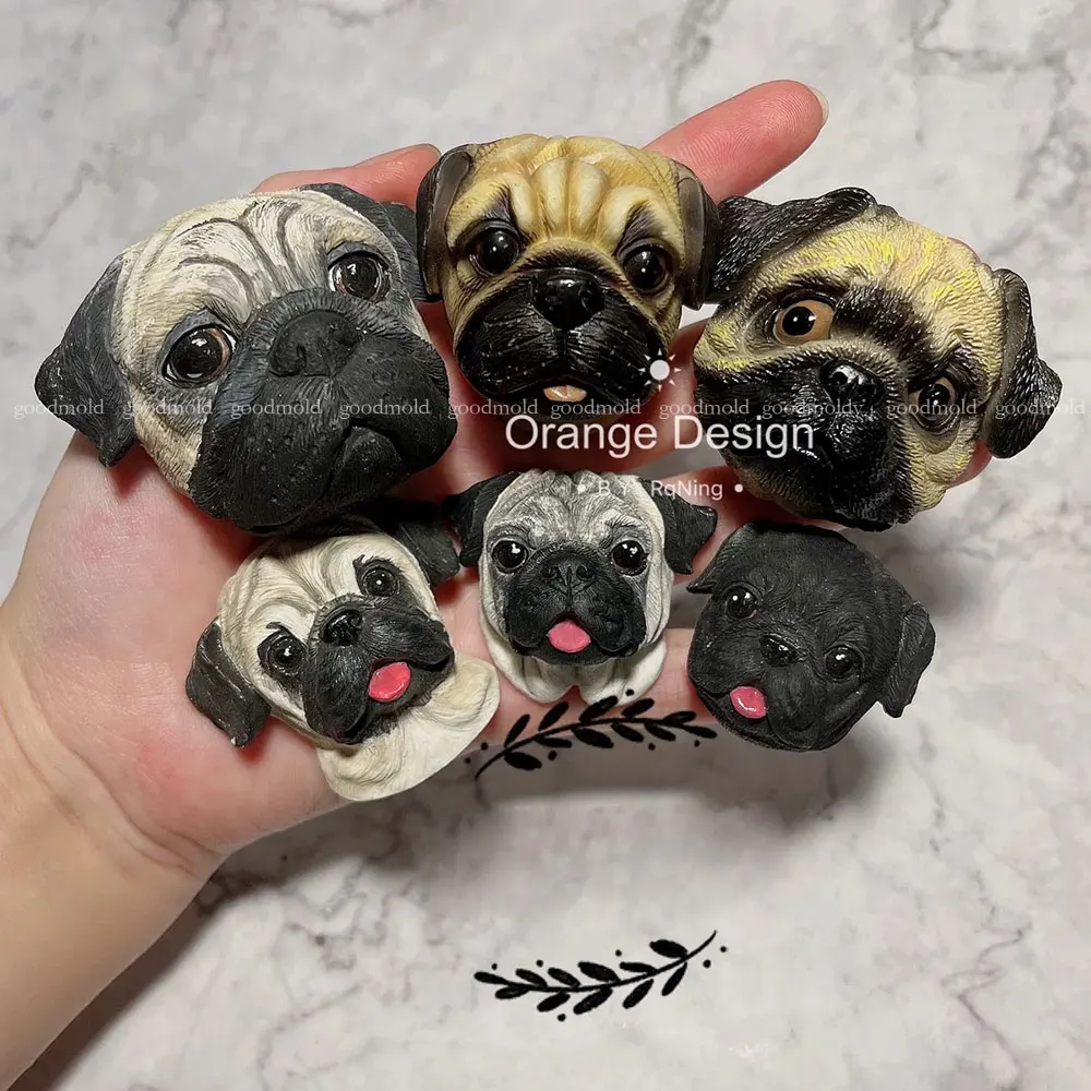 

Силиконовая форма для головы мопса, мыло ручной работы, ароматический пластырь, шар-пей, животные, аватара на день рождения, помадка, глиняная форма, сделай сам, декор вентиляционного отверстия автомобиля