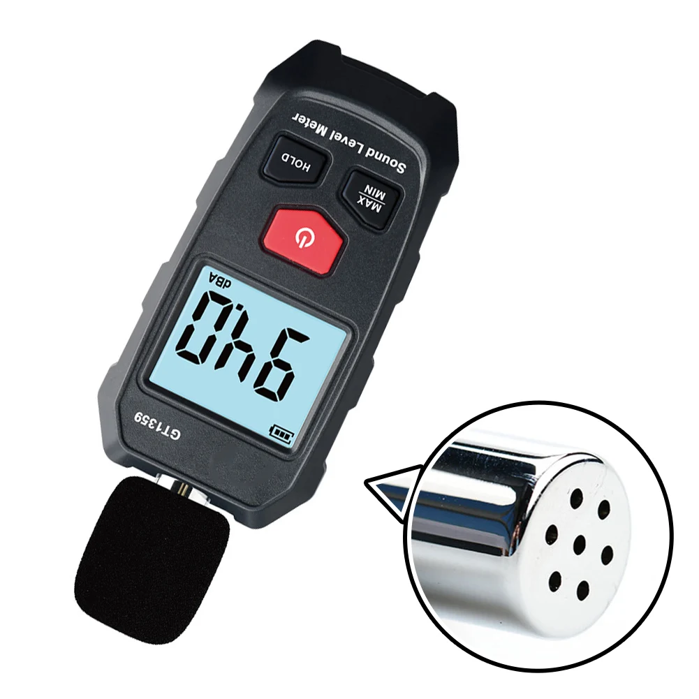 GT1359 Digital Sound Level Meter 30-130dB Noise Detector With Backlight Alarm For Industrial HVAC Testing Tool